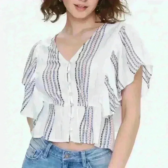 Forever21 Boho Butterfly Sleeve Blouse - Picture 1 of 14